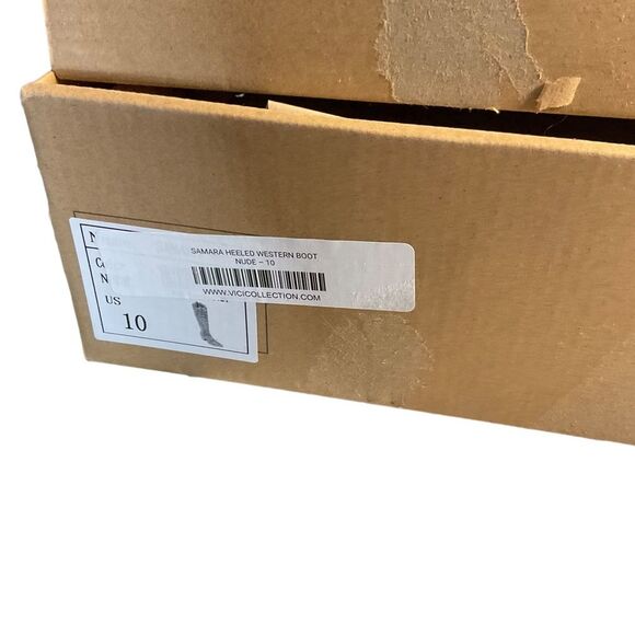 NIB Oasis Society Samara Nude Embroidered Heel Tall Western Boot Size 10 - Picture 2 of 14